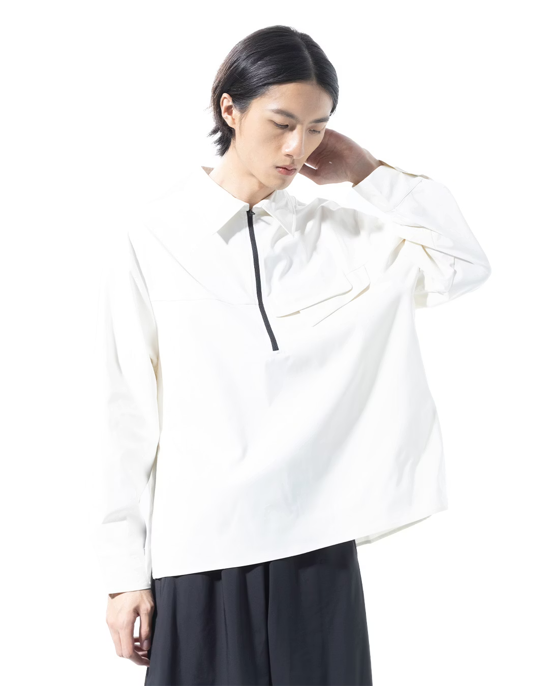 NOUVEAU PROJECT_SOLOTEX® DOUBLE POCKET TECH SHIRT (White)