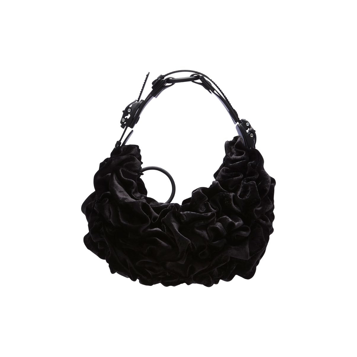 INNERRAUM_OBJECT HM0 HALF MOON BAG / SHOULDER BAG (Black/Black Matt)