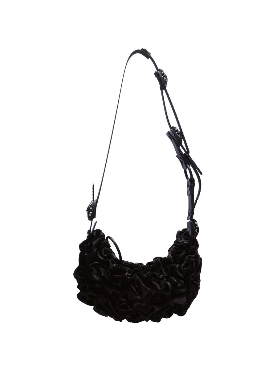 INNERRAUM_OBJECT HM0 HALF MOON BAG / SHOULDER BAG (Black/Black Matt)