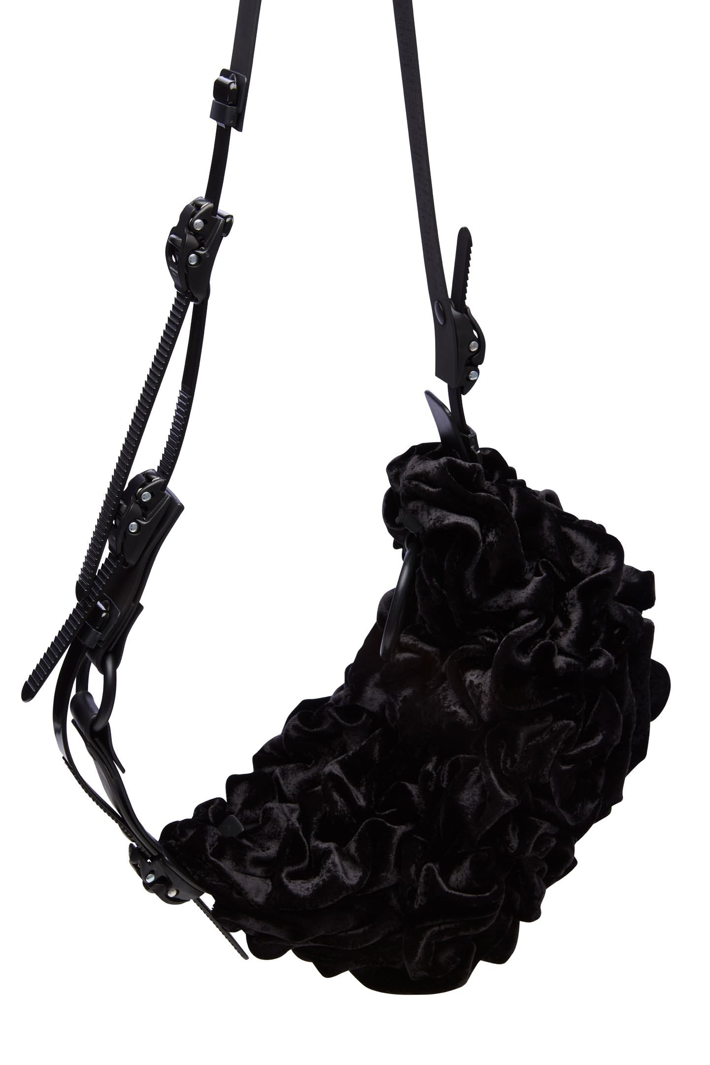 INNERRAUM_OBJECT HM0 HALF MOON BAG / SHOULDER BAG (Black/Black Matt)