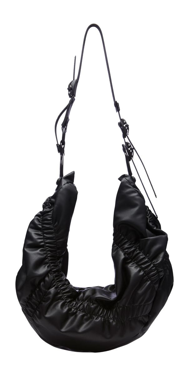 INNERRAUM_OBJECT HM3 CRUNCH  HALF MOON BAG / CROSSBODY BAG (Black/Black Matt)