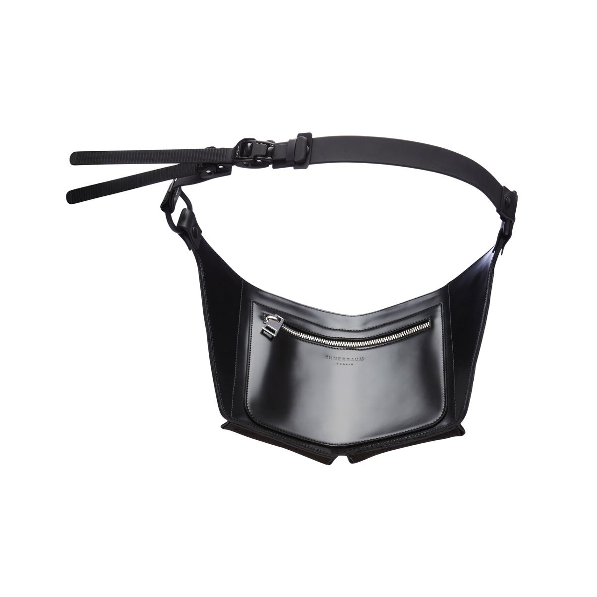 INNERRAUM_OBJECT U02 DOUBLE POCKET CROSSBODY BAG (Black/Black Matt)