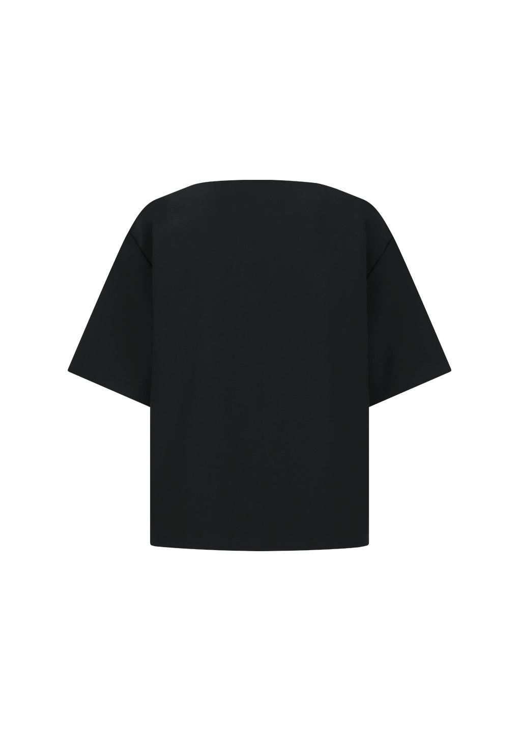 AMOMENTO_OVERSIZED BOAT NECK TOP (Black)