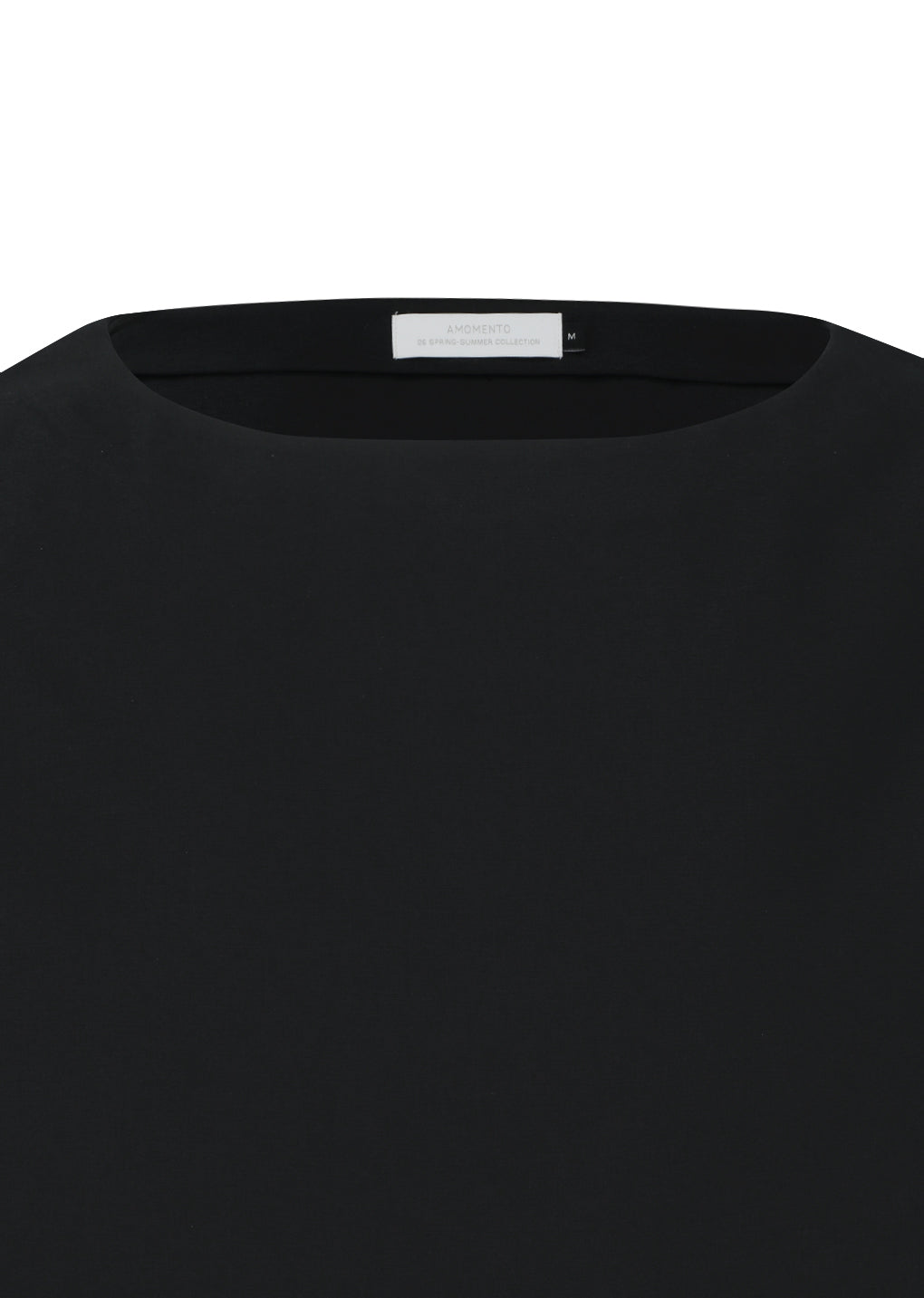 AMOMENTO_OVERSIZED BOAT NECK TOP (Black)