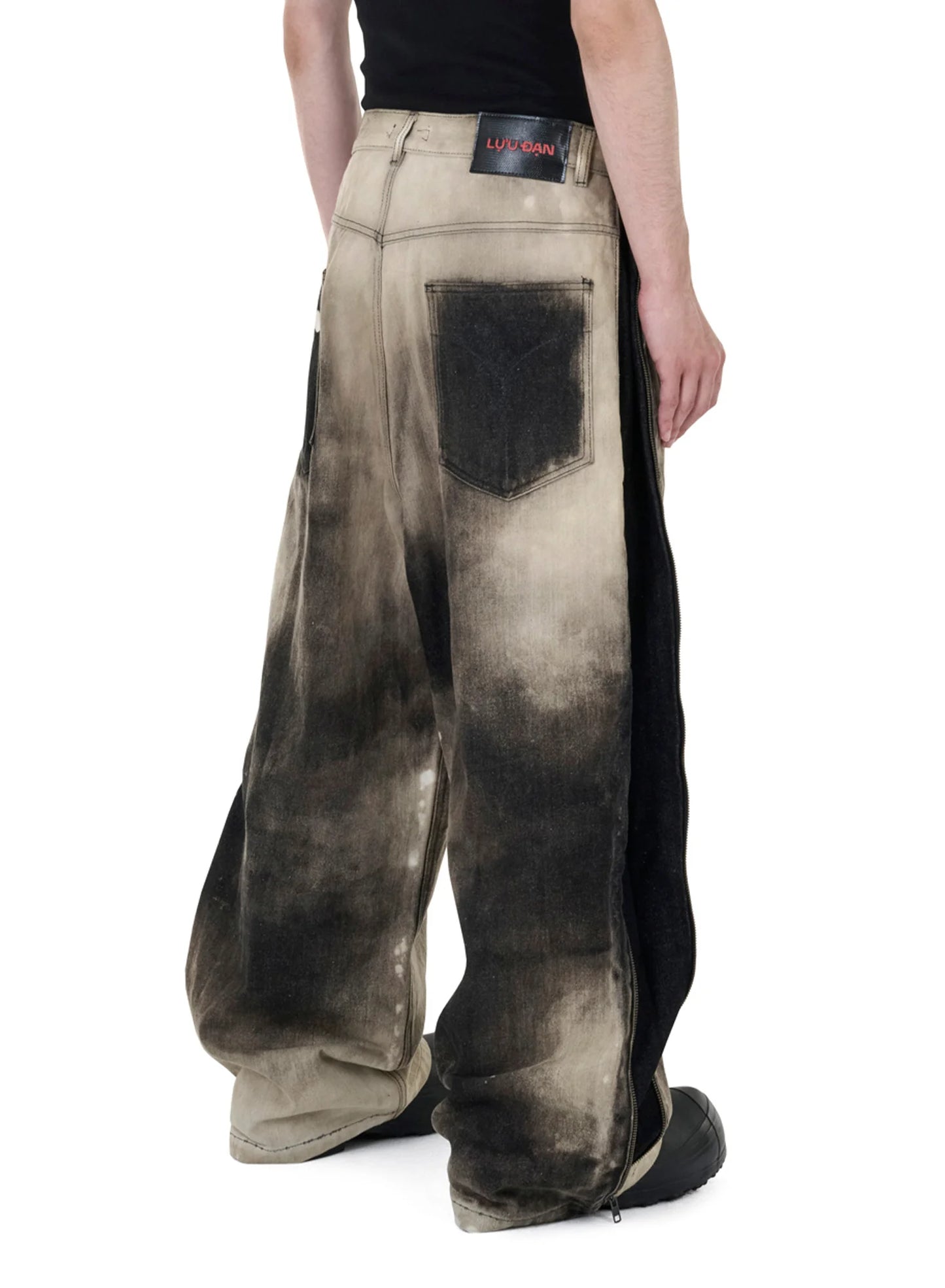 LU'U DAN_SIDE ZIP JEANS (Washed Denim)