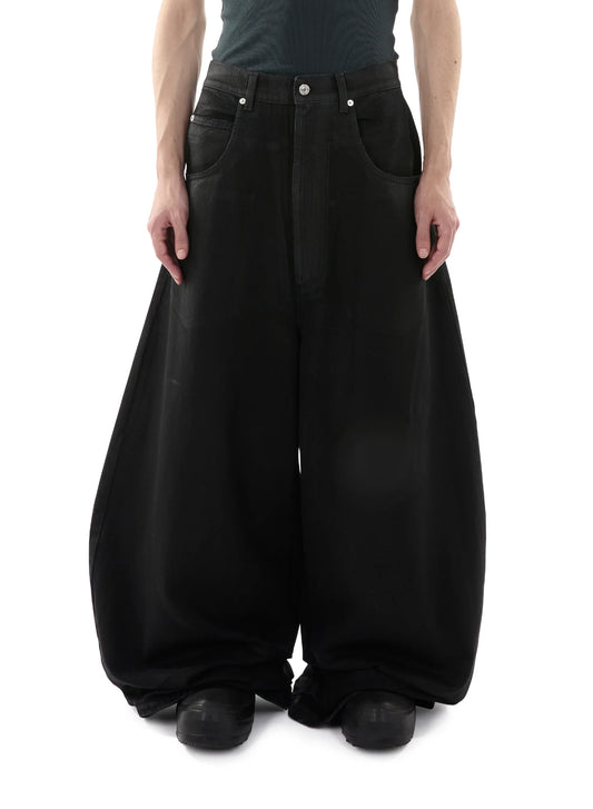 LU'U DAN_COATED DOUBLE XL JEANS (Black)