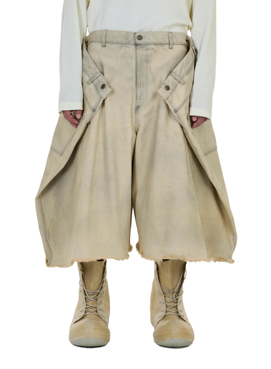 LU'U DAN_MAXI SHORTS (Washed Denim)