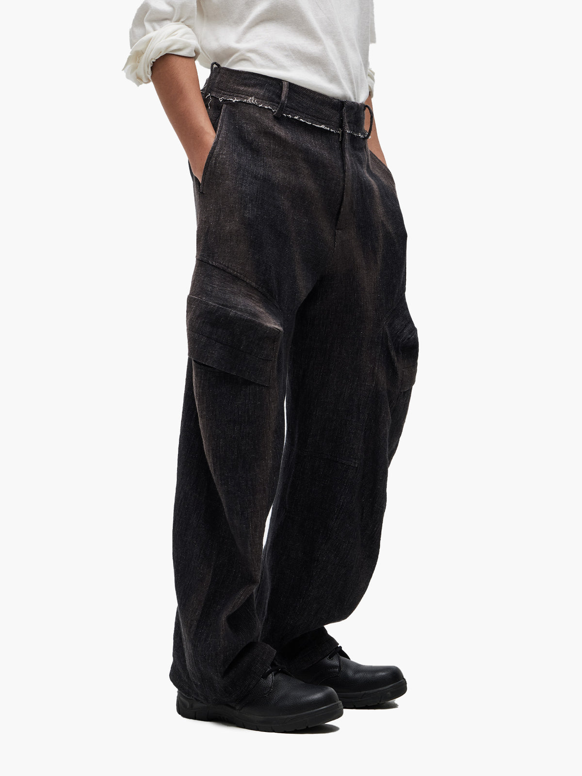 JiyongKim_Sun-Bleached 3d-Pocket Trousers (Black)