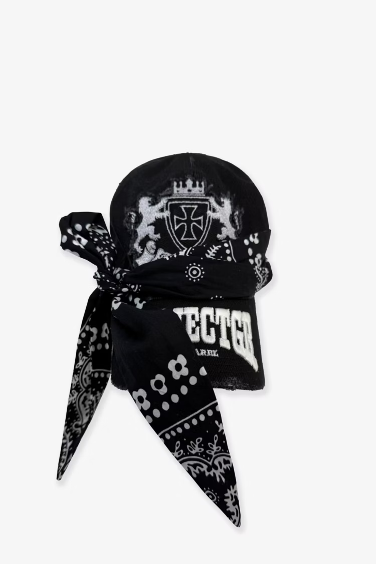 PROJECT G/R_BANDANA LAYERED CAP (Black)