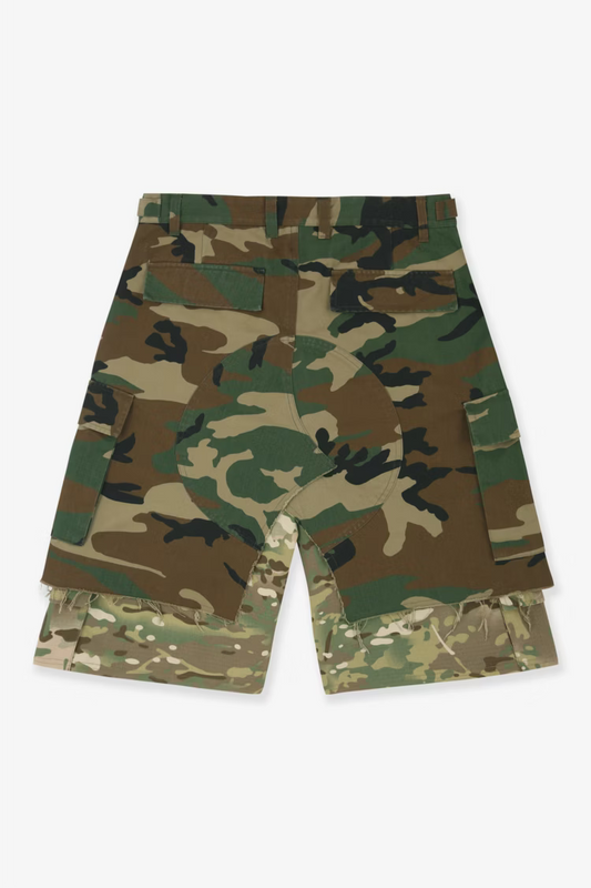 PROJECT G/R_LAYERED SKIRT CARGO SHORTS (Multi Camo)