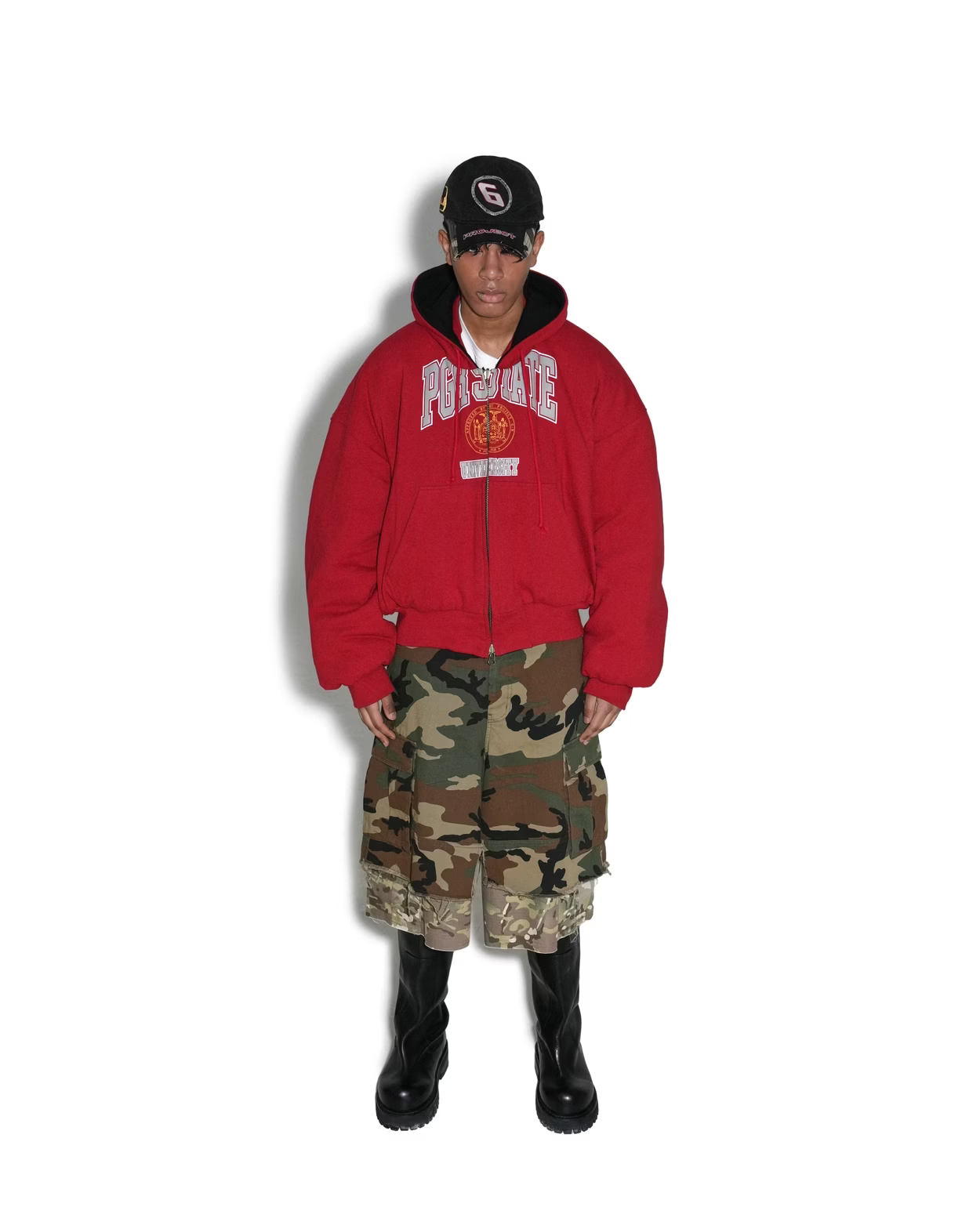 PROJECT G/R_LAYERED SKIRT CARGO SHORTS (Multi Camo)