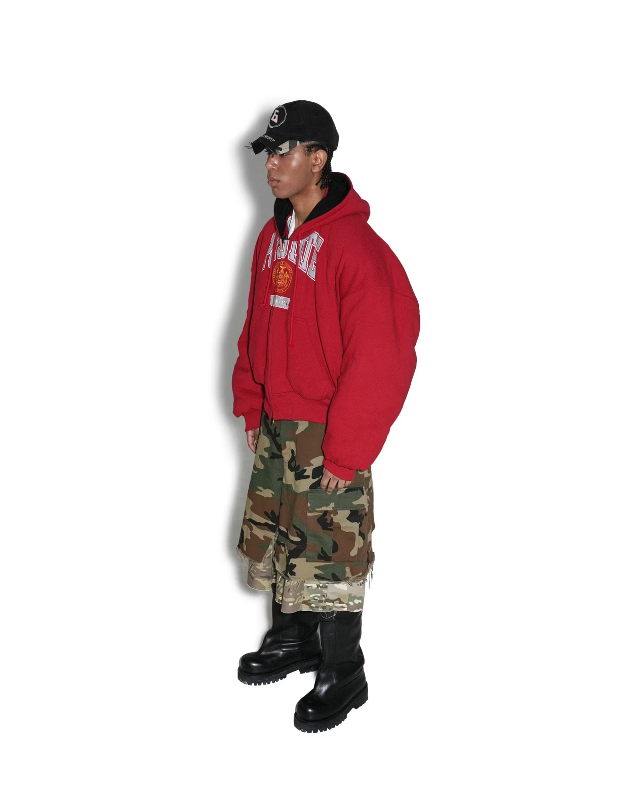 PROJECT G/R_LAYERED SKIRT CARGO SHORTS (Multi Camo)