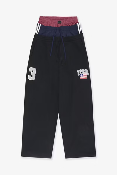 PROJECT G/R_3 LAYERED SWEAT PANTS (Black)