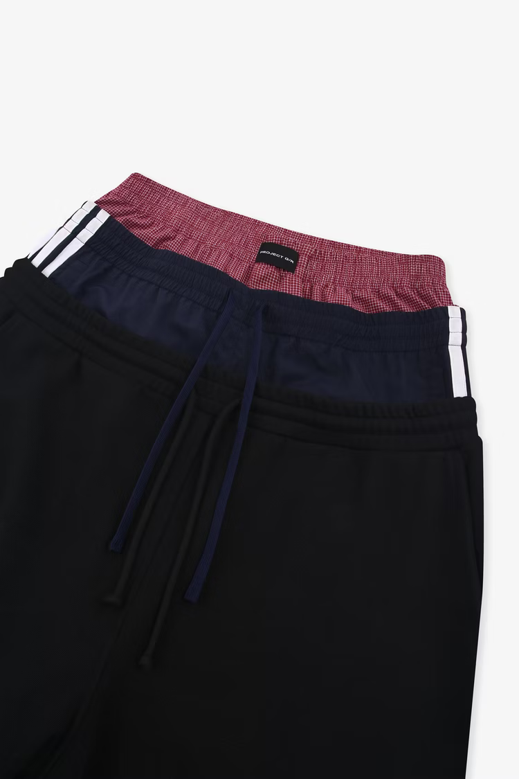 PROJECT G/R_3 LAYERED SWEAT PANTS (Black)