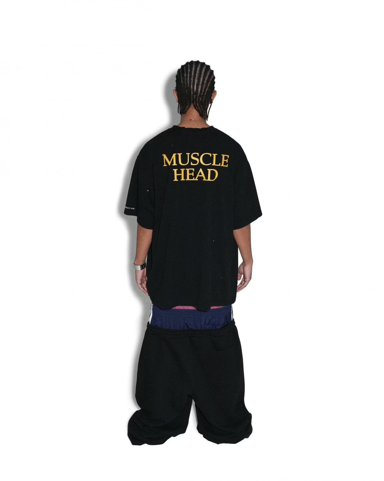 PROJECT G/R_3 LAYERED SWEAT PANTS (Black)