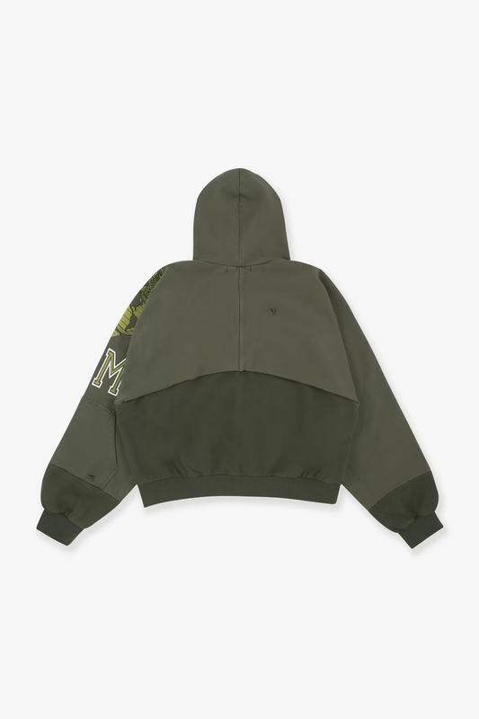 PROJECT G/R_RECONSTRUCTED FOLDED ZIP HOODIE (Khaki)