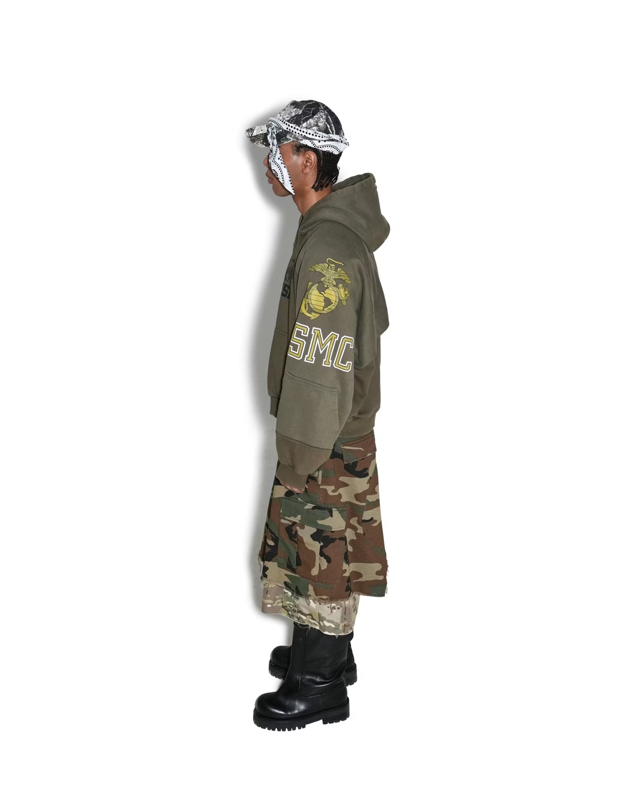 PROJECT G/R_RECONSTRUCTED FOLDED ZIP HOODIE (Khaki)