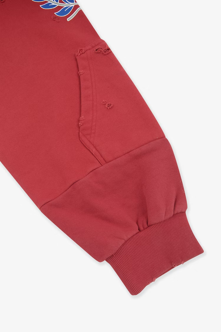 PROJECT G/R_RECONSTRUCTED FOLDED ZIP HOODIE (Red)
