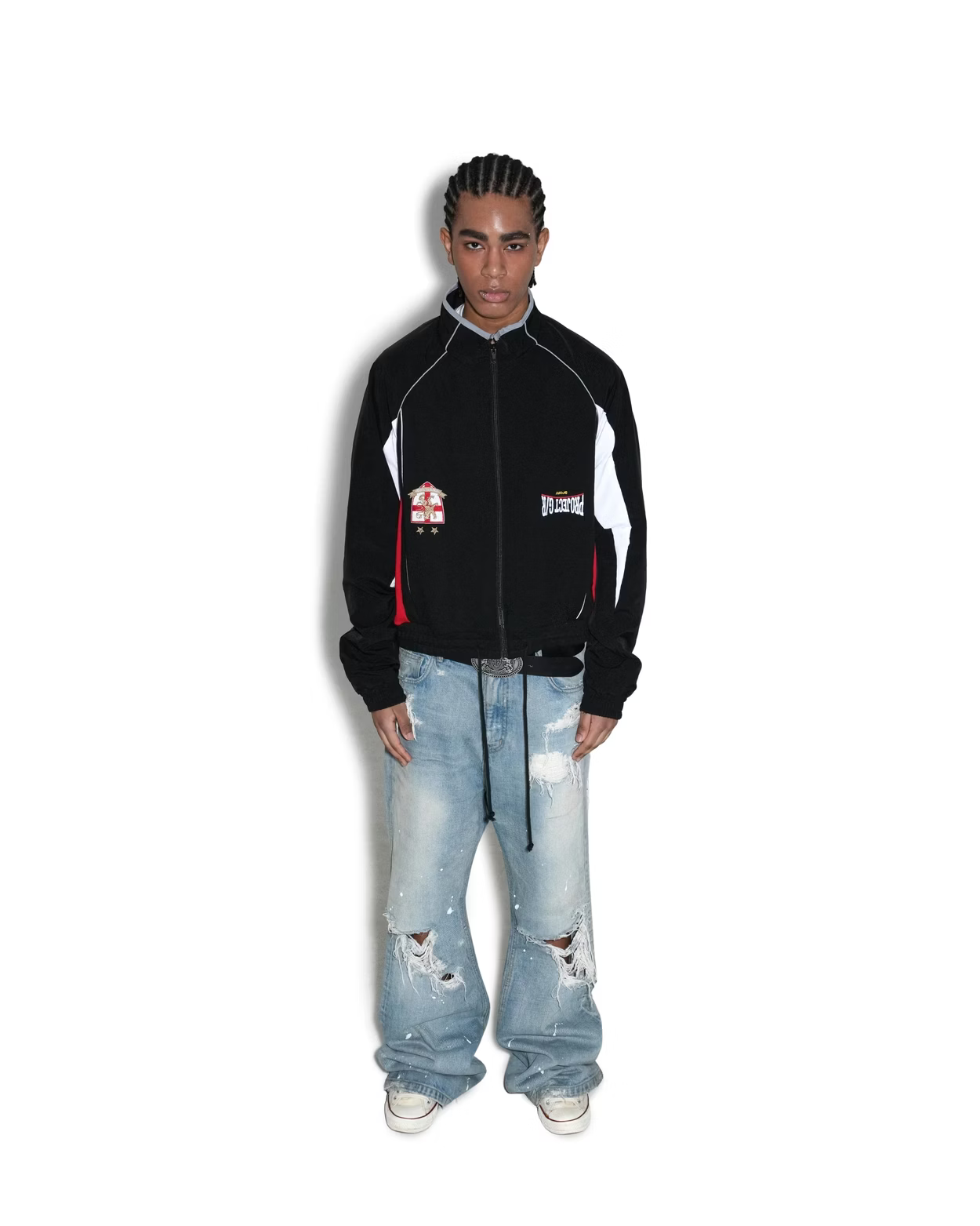 PROJECT G/R_RECONSTRUCTED HYBRID TRACK JACKET (Black)
