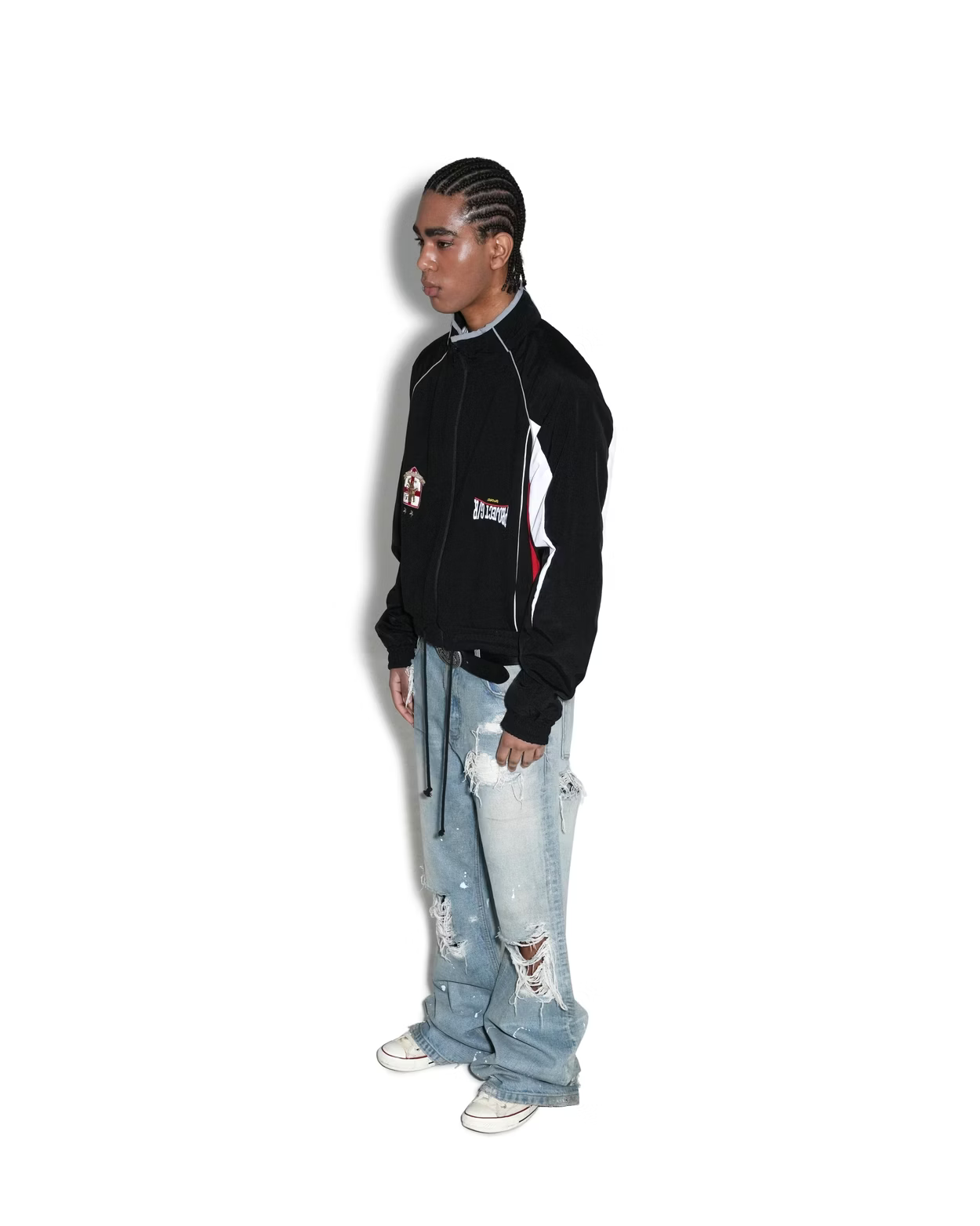PROJECT G/R_RECONSTRUCTED HYBRID TRACK JACKET (Black)