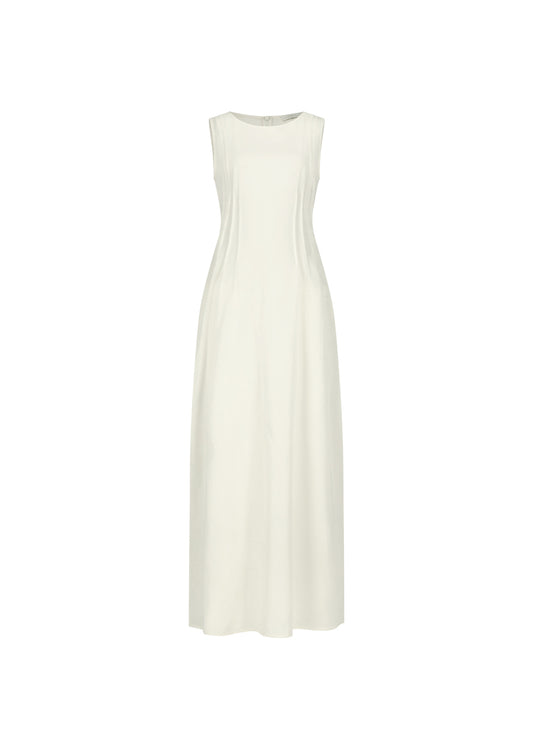 AMOMENTO_PINTUCK DRESS (Ivory)