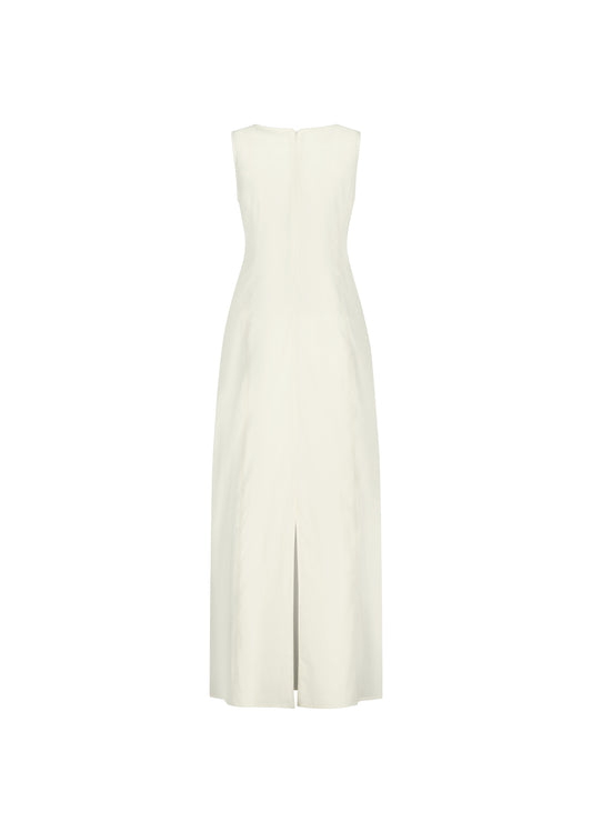AMOMENTO_PINTUCK DRESS (Ivory)