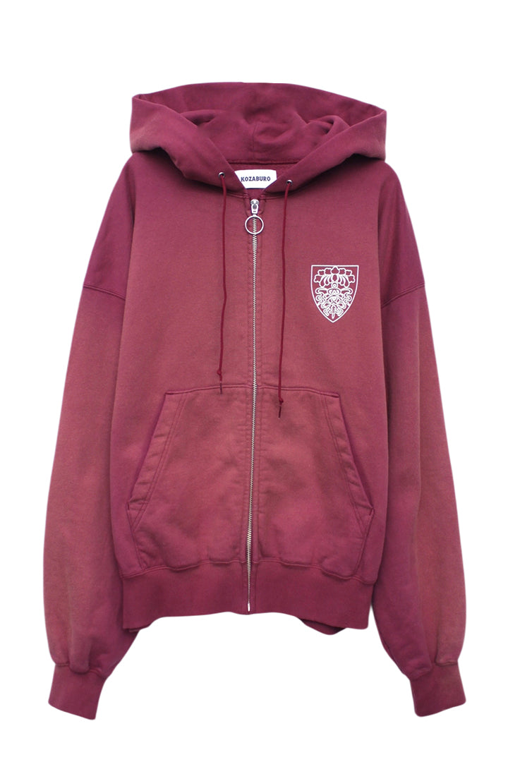 KOZABURO_Poe Print Zip Up Hoodie (Red)