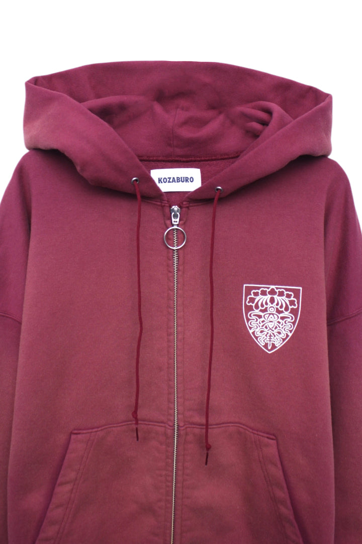KOZABURO_Poe Print Zip Up Hoodie (Red)