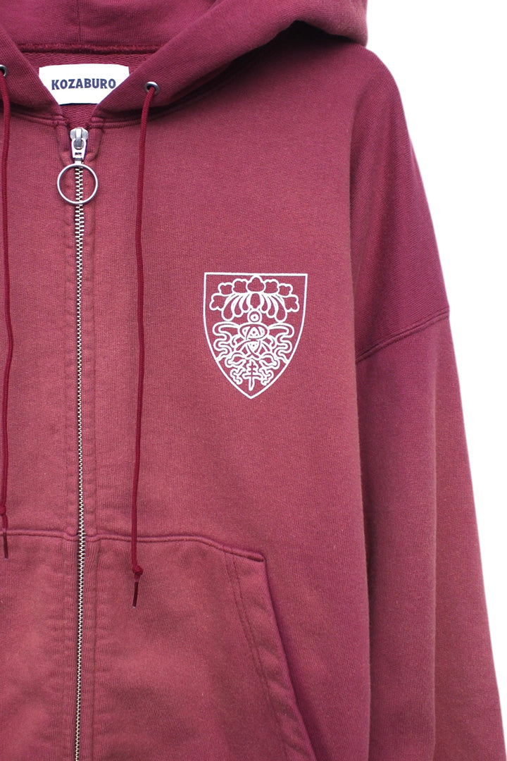KOZABURO_Poe Print Zip Up Hoodie (Red)
