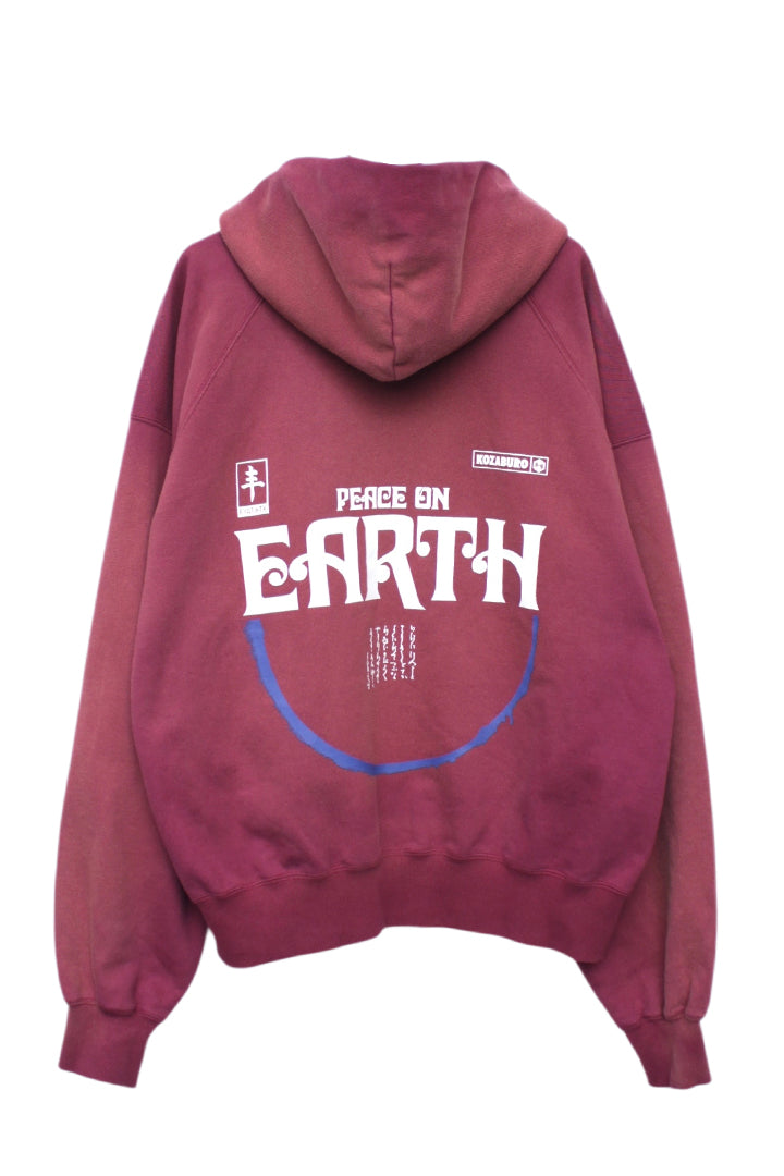 KOZABURO_Poe Print Zip Up Hoodie (Red)