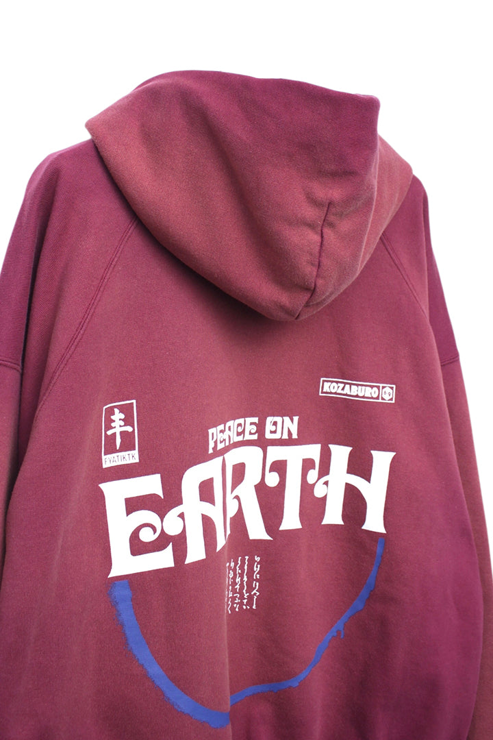 KOZABURO_Poe Print Zip Up Hoodie (Red)
