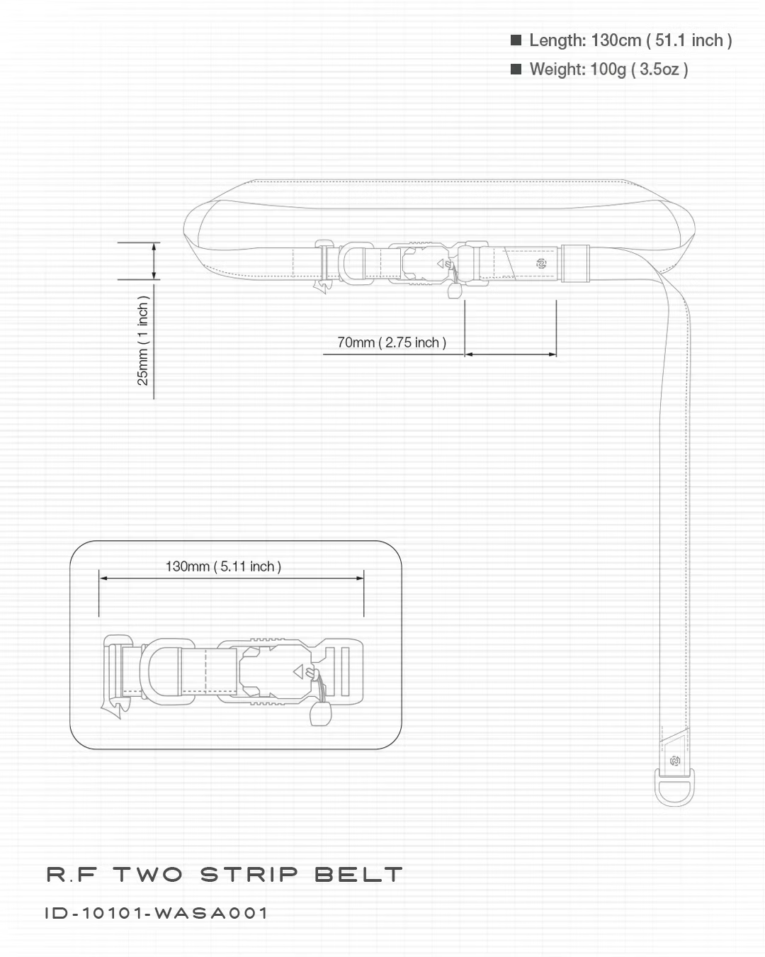 INCODER_ R.F Two strip belt (Sand)