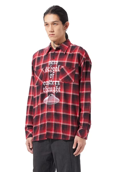 LOOSEJOINTS_loosejoints≒RAFU - TURTLEHEADS - 'Confucius' Flannel shirt (Red)