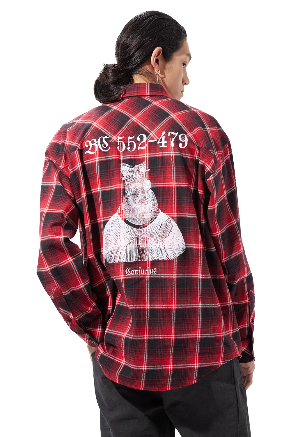 LOOSEJOINTS_loosejoints≒RAFU - TURTLEHEADS - 'Confucius' Flannel shirt (Red)