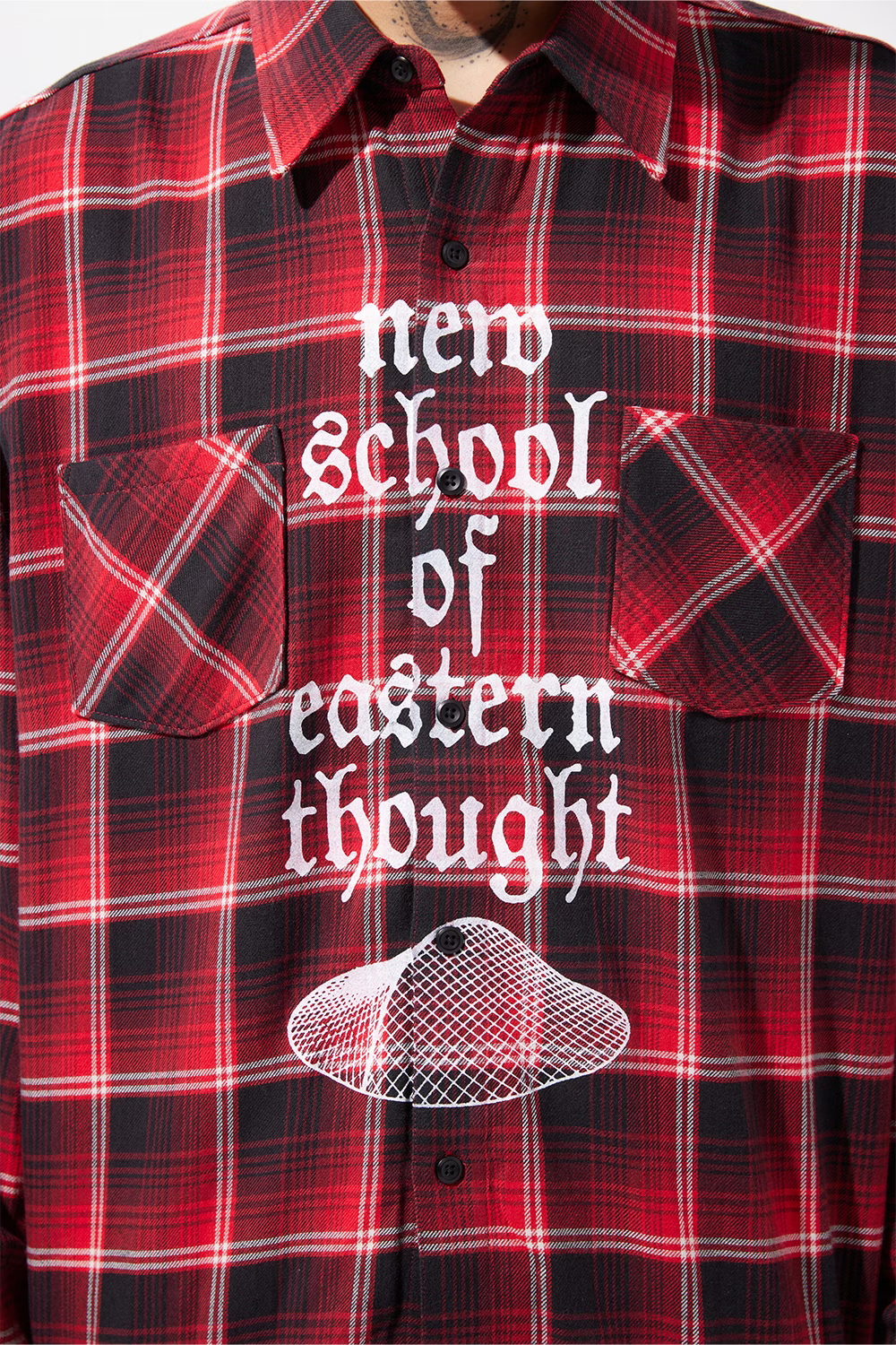 LOOSEJOINTS_loosejoints≒RAFU - TURTLEHEADS - 'Confucius' Flannel shirt (Red)