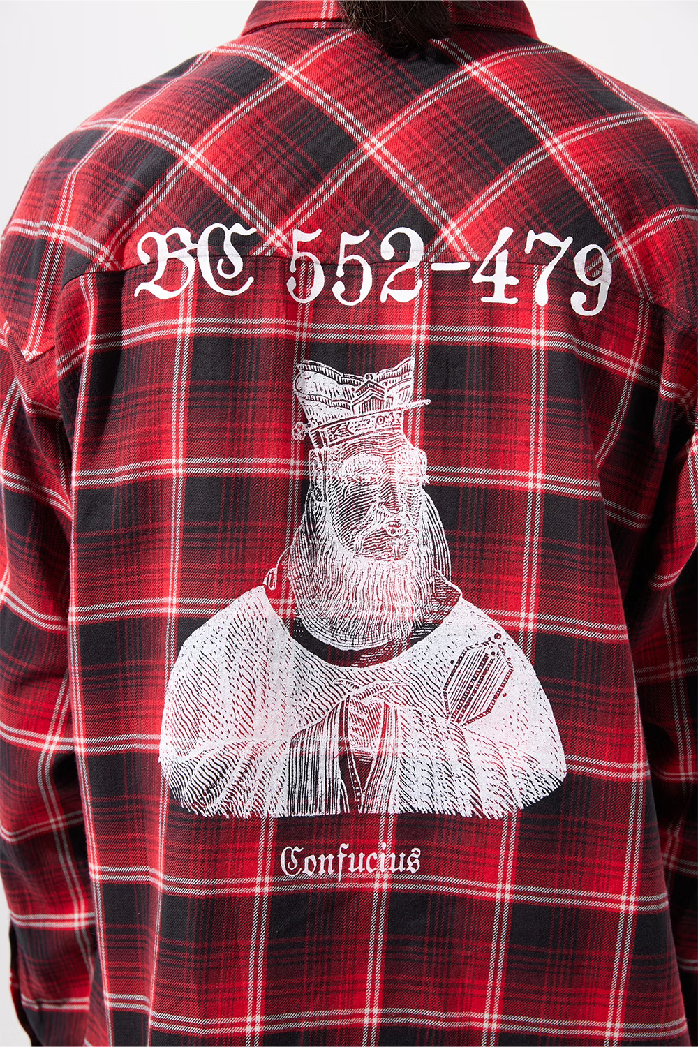 LOOSEJOINTS_loosejoints≒RAFU - TURTLEHEADS - 'Confucius' Flannel shirt (Red)