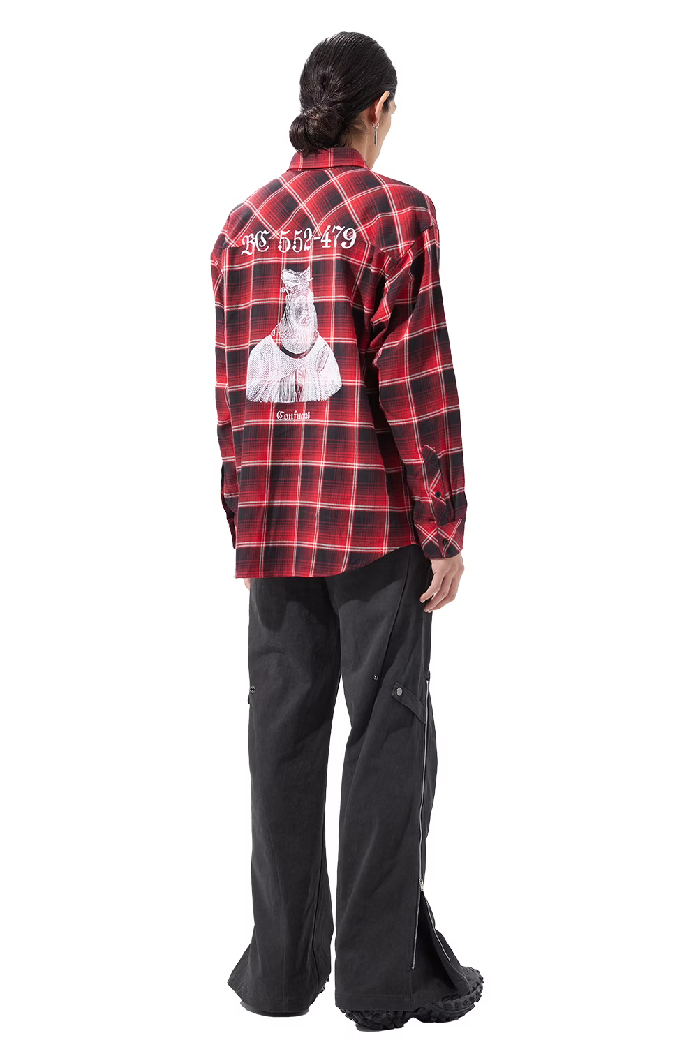 LOOSEJOINTS_loosejoints≒RAFU - TURTLEHEADS - 'Confucius' Flannel shirt (Red)
