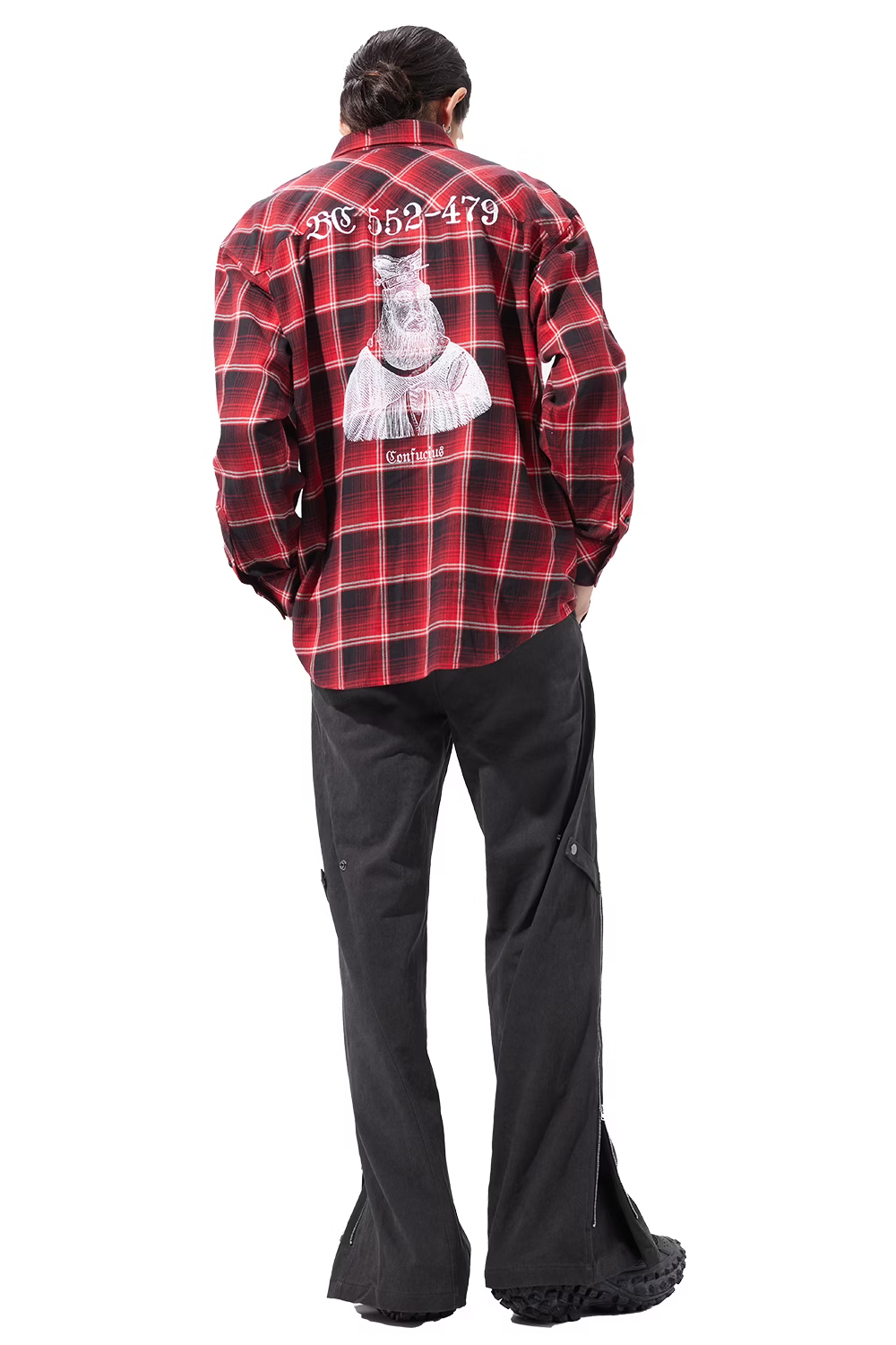 LOOSEJOINTS_loosejoints≒RAFU - TURTLEHEADS - 'Confucius' Flannel shirt (Red)