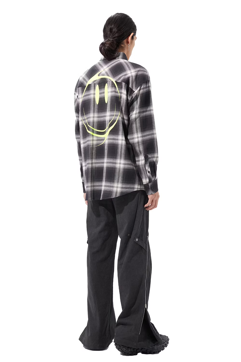 LOOSEJOINTS_loosejoints≒RAFU - GUCCIMAZE - 'Joints' Fluo printed Flannel shirt  (Black)