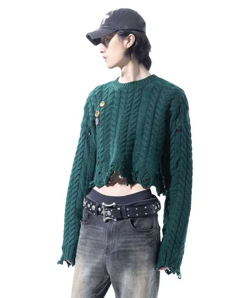 SONGAADON_Bottle cap sweater (Green)