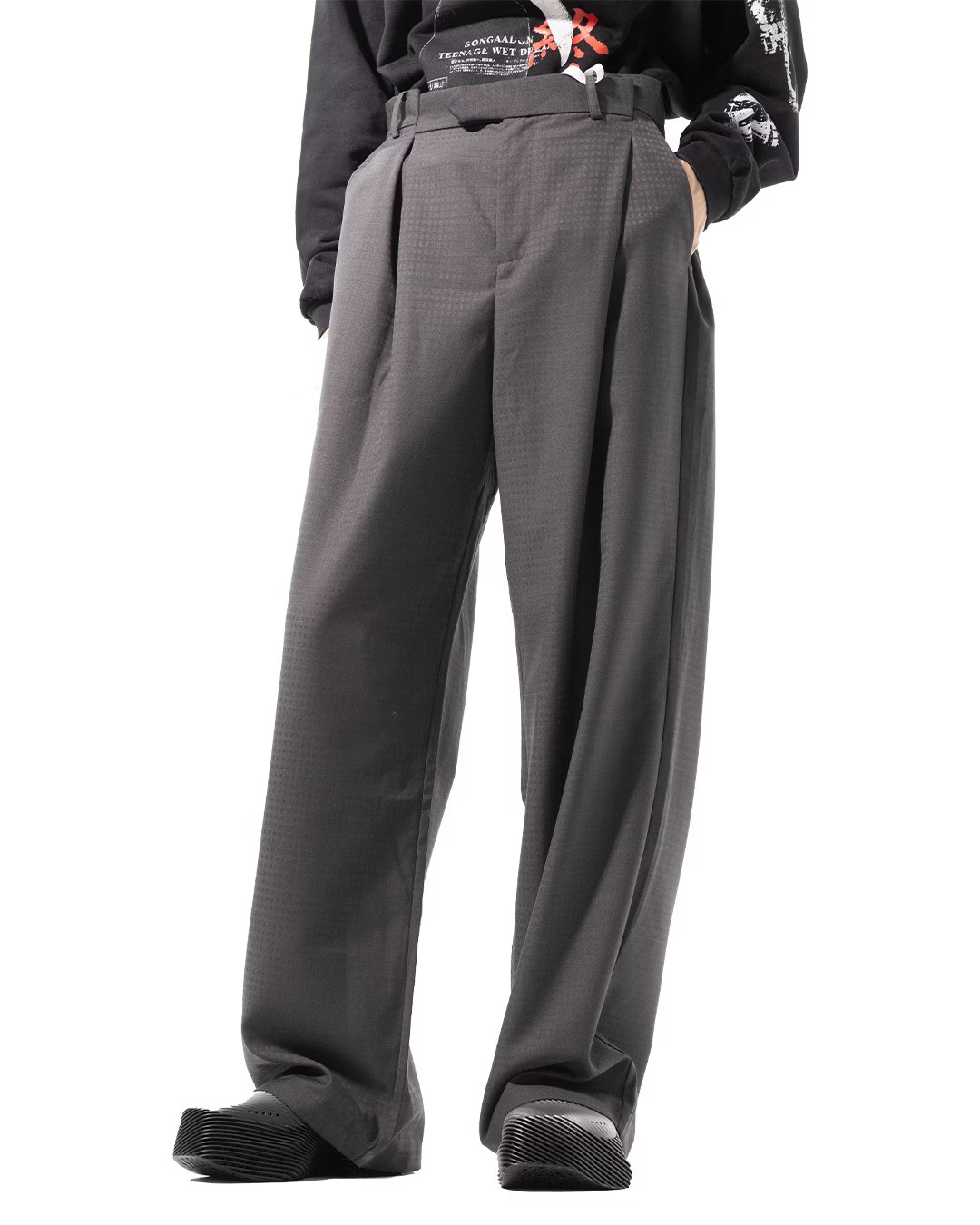 SONGAADON_Gray plaid trousers (Gray)