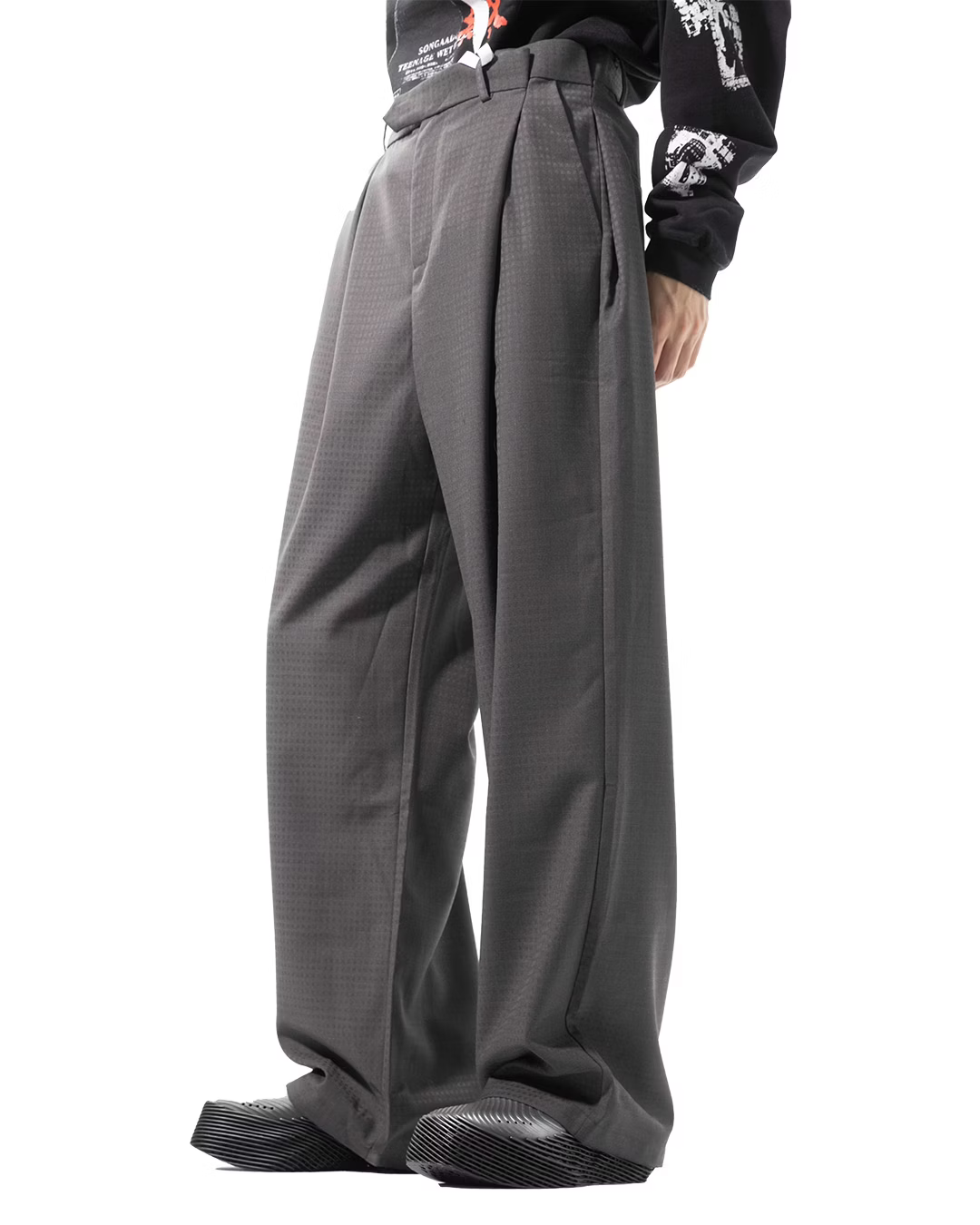 SONGAADON_Gray plaid trousers (Gray)