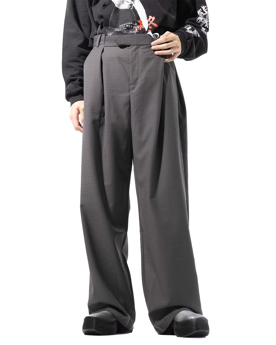 SONGAADON_Gray plaid trousers (Gray)