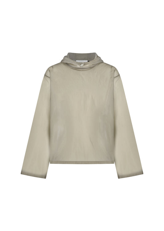 AMOMENTO_SHEER HOODIE ANORAK (Beige)