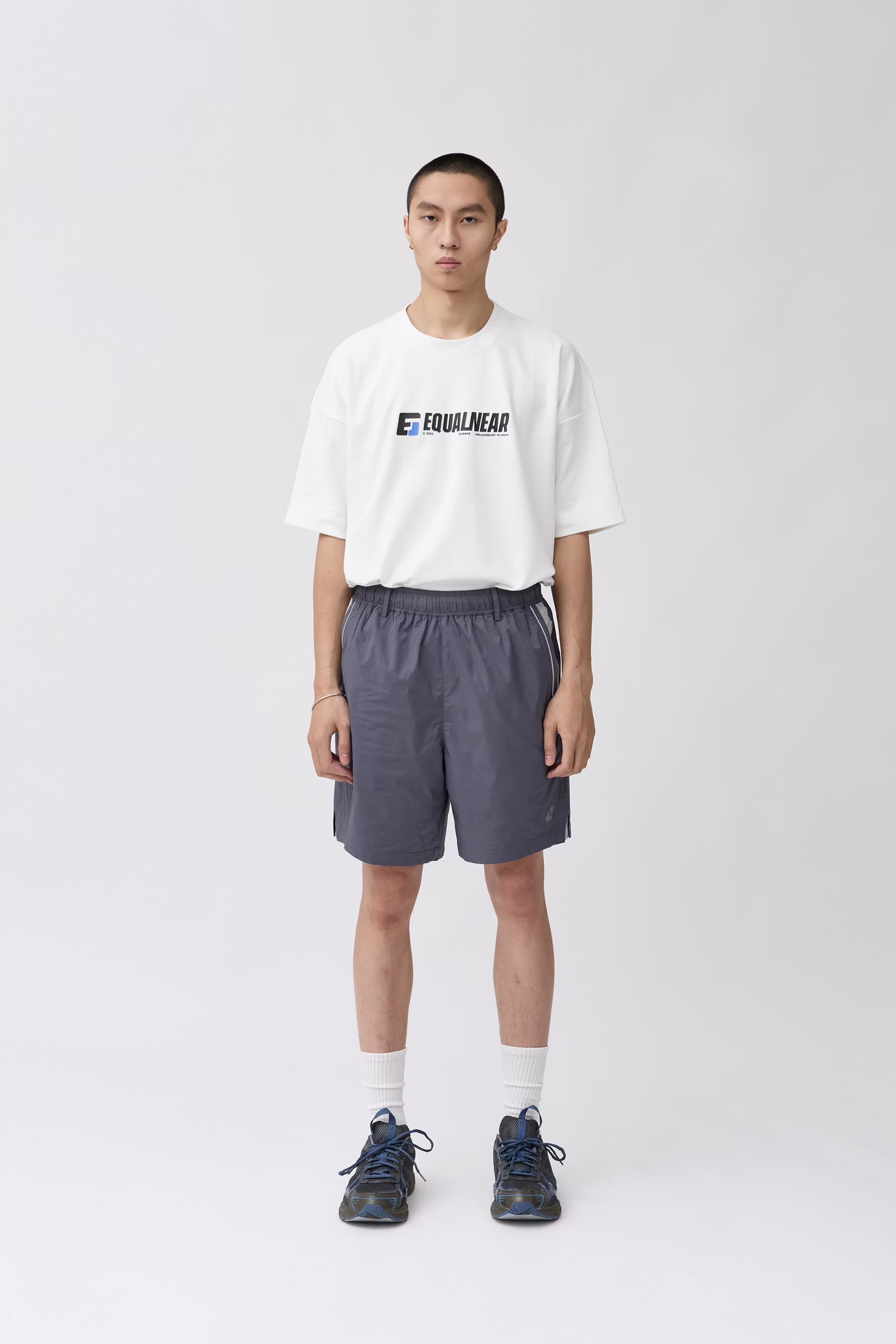 EQUALNEAR_C&G Logo Sport Shorts (Gray)
