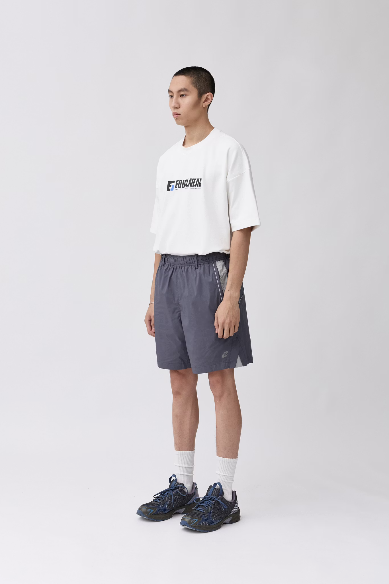 EQUALNEAR_C&G Logo Sport Shorts (Gray)