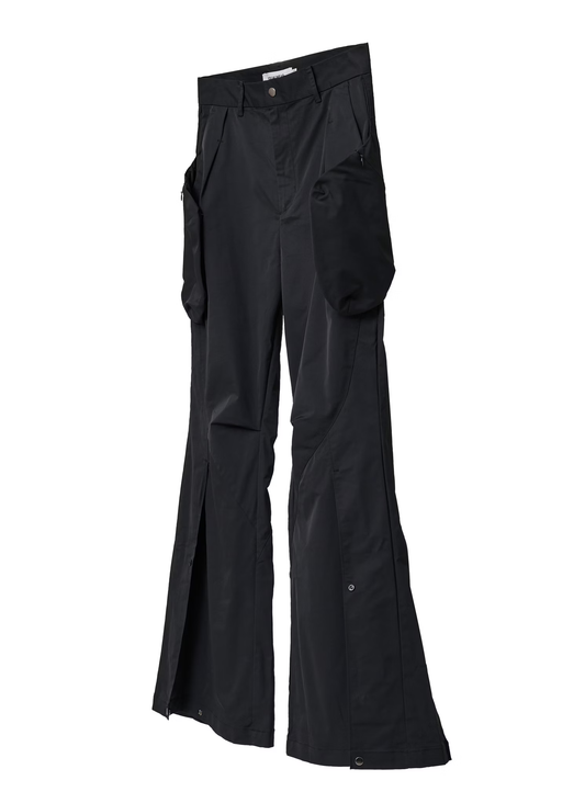 EQUALNEAR_Aero-Flared Cargo Pants (Black)
