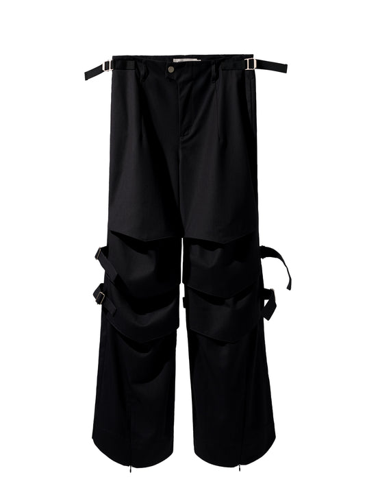 EQUALNEAR_Armor Flared Pants (Black)