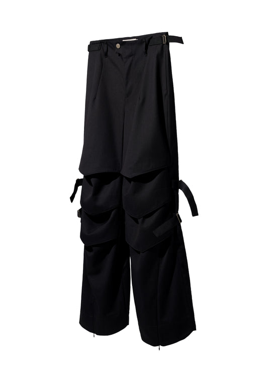 EQUALNEAR_Armor Flared Pants (Black)
