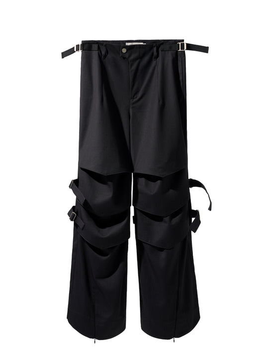 EQUALNEAR_Armor Flared Pants (Gray)